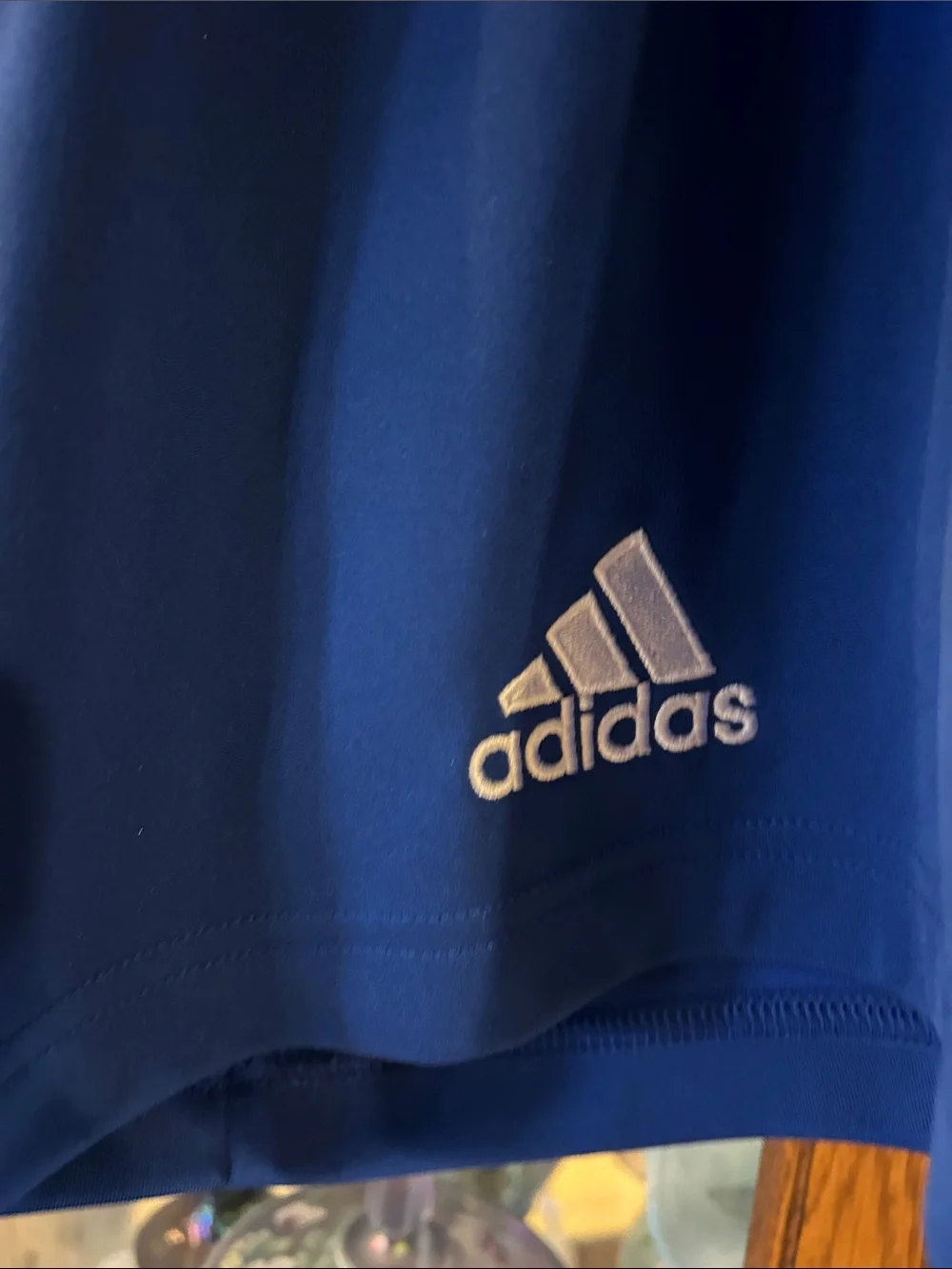 adidas Royal Blue Athletic Shorts with White Drawstring